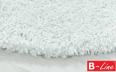 Kusový koberec Fluffy Shaggy 3500 White/kruh